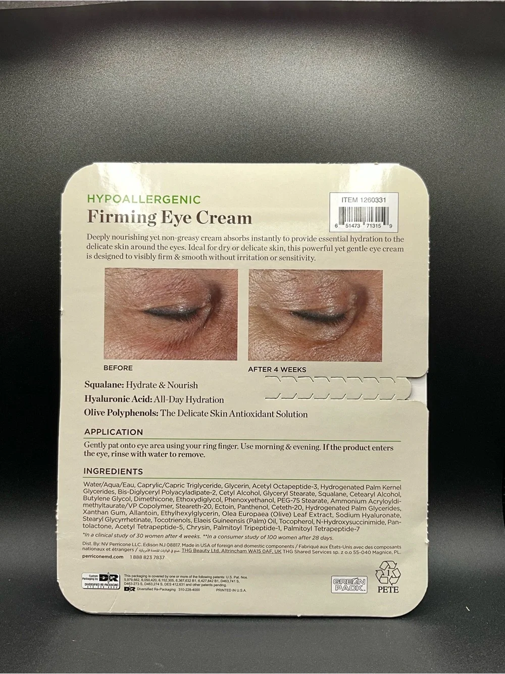 Perricone md hypoallergenic firming eye cream new sealed